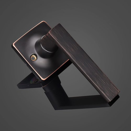 GOBEKOR 1 Pack Oil Rubbed Bronze Lever Door Handles Square Dummy Levers Closet Door Handles for Pantry Interior Non-Turning Door Lever