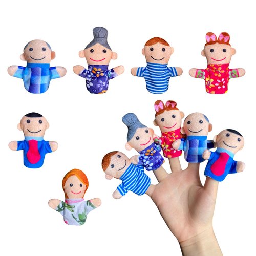 Kaemi Finger Puppets for Toddlers Soft Plush Finger Family Puppet Toys for Story Time Playtime Shows Party Favors, Educational Puppets for Autistic Children