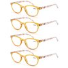 MODFANS Reading Glasses Women 4 Pack Fashion Ladies Readers 1.25 Strength,Women's for Reading Comfort Spring Hinge Arm Eyeglasses-Lightweightest Round Frame Look Stylish to Wear,Come with Pouch