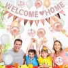 Welcome Home Decorations,Rose Gold Welcome Home Balloons Banners Set,Welcome Home Glitter Banner with Confetti Balloons,Pennant Flag Bunting for Home Family Baby Shower Welcome Back Party Supplies
