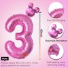40 inch Hot Pink Number 3 Balloon & Mini Mouse Head Balloon, 3rd Birthday Party Decoration Balloons, Cartoon Mouse Birthday Party Supplies, Princess Birthday Party Decorations Supplies