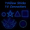 UURM 75 Glow Sticks Bracelets and Necklaces, 8'' Glowsticks Bulk Pack Bright Glow in the Dark Party Supplies for Kids (Blue)