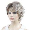 Aimole Synthetic Wigs Women's Curly Ends Short Fiber Wig With Layered Bangs(48T Light Gray with Dark Root)