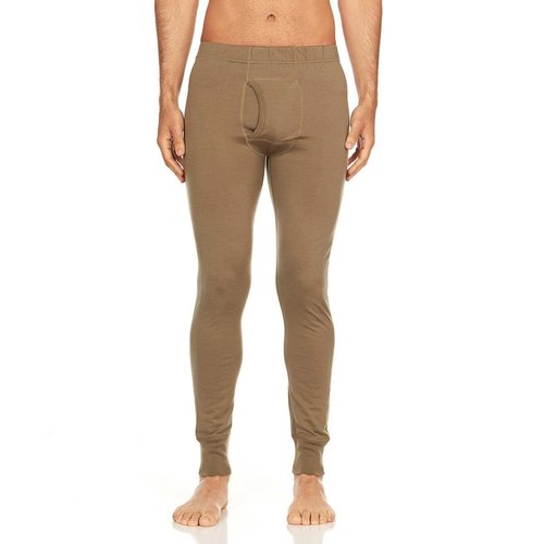 100% Merino Wool Men's Lightweight Bottoms - Thermal Base Layers - Tan 499 - Medium