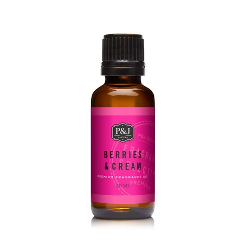 P&J Trading Fragrance Oil | Berries & Cream Oil 30ml - Candle Scents for Candle Making, Freshie Scents, Soap Making Supplies, Diffuser Oil Scents