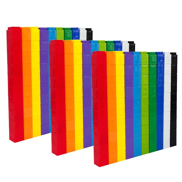 Math Manipulatives Number Blocks Toys For Kids 300 Cubes, Educational Counting Toys Classroom Learning Supplies, Preschool Plastic Counting Blocks for Kindergarten Homeschool Learning, Kids Ages 3+