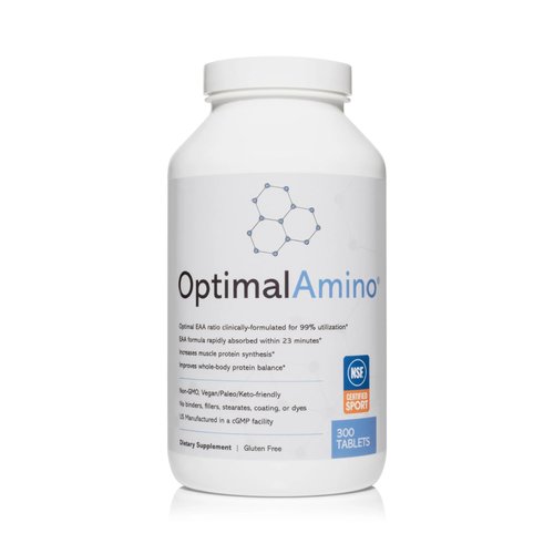 OptimalAmino Tablets 300 Count | 99% Utilized Essential Amino Acid (EAA) Supplement, Increase Muscle Recovery, BCAA Protein Pre/Post Workout | NSF Certified for Sport® Certified