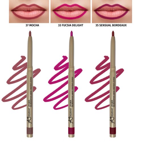 Khasana Lip Liner - Automatic Pencil Set, Smooth Creamy Application, Long-Lasting, Nourishing & Moisturizing Formula. Transfer-Proof (Genoa 37 33 35, 13)