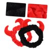 Beaupretty 2 Pack Spa Headband for Women, Devil Horns Facial Headband Face Wash Headband Makeup Cosmetic Shower Soft Hair Band (Black, Red)
