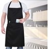 Will Well Chef Apron for Men and Women Professional for Cooking With Pockets - Adjustable - Bib Aprons - Water & Oil Resistant - 1 Pack, Black