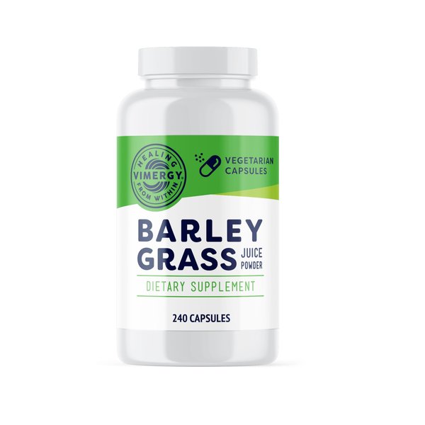 Vimergy Barley Grass Capsules, 30 Servings – Source of antioxidant - Contains Iron, Vitamin C, & Vitamin E – Non-GMO, Gluten-Free, Soy-Free, Vegan & Paleo – Daily Greens Booster (240 ct)