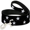 Dog Leash Star Black White 6 Feet Long 1.0 Inch Wide