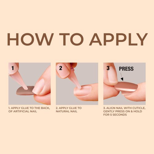 KISS Bare but Better, Press-On Nails, Nail glue included, Embrace It', Light Nude, Medium Size, Coffin Shape, Includes 28 Nails, 2G Glue, 1 Manicure Stick, 1 Mini File