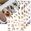 Dornail 4 Sheets 3D Fall Nail Stickers,Autumn Leaf Flower Nail Art Stickers Fallen Leaves Nail Decals Geometric Line Nail Sticker for Women Nail Art Supplies Nail Designs Nail Decor Nail Accessories