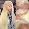 20 Inch 613 Lace Front Wig Human Hair 13x6 Transparent Lace 180 Density Blonde Lace Front Wigs Human Hair for Black Women Pre Plucked Color 613 Hd Lace Frontal Wig Straight Blonde Wig Human Hair