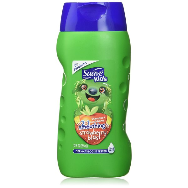 Suave Kids 2 in 1 Shampoo and Conditioner, Strawberry Smoothers, 12 Fl Oz (Pack of 1)