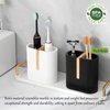 rejomiik Matte White Toothbrush Holders Electric Toothbrush Holder for Bathrooms, Bamboo Tooth Brushing and Toothpaste Storage Organizer for Sink, Countertop