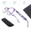 OLOMEE Reading Glasses Women +1.50 Floral Print Square Women's Readers Cheaters Glasses 5 Pack W/Spring Hinge Lightweight Comfortable Fit