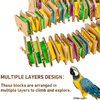 MYFAMIREA Parrot Toys for Medium Birds, Parrot Chewing Toy Cardboard Bird Toys Natural Wooden Bird Cage Chewing Toy for African Greys, Cockatoos, Macaws, Small and Medium Birds