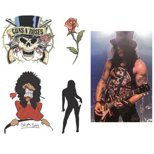 Slash guitarist Fake temporary Tattoos