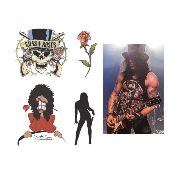 Slash guitarist Fake temporary Tattoos