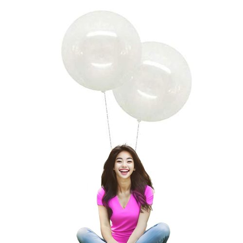 IN-JOOYAA 24 Inch Latex Round Balloons 5 Pack Clear Thick Big Balloons for Party Decorations