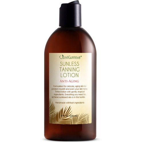 Sunless Tanning Lotion | Anti-Aging Self-Tanner | Body Tanning | Sun Kiss Glow Bronze Finish | Bronzer Lotion For All Skin Types | Just Nutritive | 8 Oz