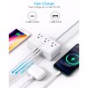 Flat Plug Power Strip, 6 Ft Ultra Thin Flat Extension Cord, 3 Outlets 3 USB Ports(2 USB C) Multi Plug Outlet Extender with No Surge Protector for Cruise Ship, Travel, Dorm Room Essentials