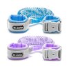 Dr.meter Anti Lost Wrist Link, 2 Pack Toddler Safety Leash with Key Lock, Reflective Child Walking Harness - Dual 8.2ft Length Blue & Purple Kids Leash for Store Mall Airport Theme Park Trip
