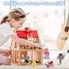 Skylety 10 Pcs Wooden Dollhouse Family Set of 8 Mini People Figures and 2 Pets, Dollhouse Dolls Wooden Doll Family Pretend Play Figures Accessories for Pretend Dollhouse Toy (Classic Style)
