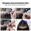 GlamorDove Hair Extensions Heat Protector Shields 10PCS Thick Templates Heat Shield Guards for Hair Extension Bonding Keratin Hair Extension Tools