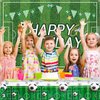 Irenare 2 Pcs Soccer Birthday Party Decorations 5 x 3 ft Happy Birthday Soccer Banner Backdrop 108 x 54 in Soccer Table Cloth Plastic Soccer Theme Table Cover for Soccer Birthday Party Supplies