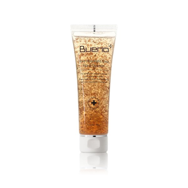 Bueno+ Pure Moonlight Rose Floral Cleanser | Anti-Aging Gentle Face Wash with Rose Petals for All Skin | Exfoliating and Moisturizing | Vegan Gel Rich in Antioxidantsl 2.7, Fl Oz