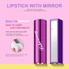 Likesing Glitter Lipstick With Mirror, Purple Tinted Lip Balm Hydrating Lip Moisturizing Chapstick with Vitamin E Nourishing For Cracked & Dry, Bold Glimmer Glow Lip Stick Gifts for Women Girls
