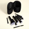 10 Pcs Travel Makeup Brush Set Mini Makeup Brushes Travel Size With Pack Portable Small Eyeshadow Eye Lipstick Foundation Brush Shadow Contour Blush Concealer (Black)