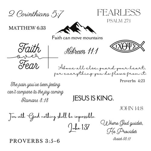 One Grace Walk by Faith Christian Temporary Tattoos - Inspirational Scripture Selections - Christian Motivational Bible Verse Words and Cross Tattoos