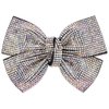 AHONEY Rhinestone Hair Bows for Women Big Hair Bow Clip, Hair Bling Glitter Hair Clips Sparkly Rhinestone Barrettes for Women Girls Holiday Hair Accessories Christmas Gift (AB Silver)