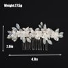Rumtock Opal Crystal Beads Silver Leaf White Flower Hair Comb Side Headpiece for Wedding Brides Women Banquet Jewelry