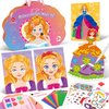 Mocoosy 5-in-1 Princess Dress Up & Makeup Game Set, Paper Doll Art Craft Activity Kits for Girls, Fashion Design Sticker Book for Diamond Painting & Foil Fun Travel Toy Fantasy Gift Kids Ages 4 6 7 8