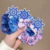 KARAQY 12 Pcs Nautical Hair Scrunchies, Nautical Anchor Print Elastic Silk Satin Hair Ties for Bachelorette Party Favors Wedding Bride Bridesmaid Supplies Accessories