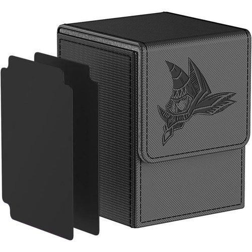 ULTRGEE Deck Box for YGO Cards, Trading Card Storage Case with 2 Dividers, Deck Box Fits 110 Single Sleeved Cards - Magic-Black