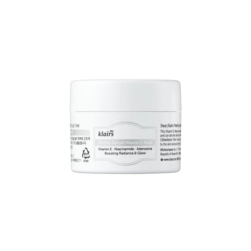 DearKlairs] Freshly Juiced Vitamin E Beauty Mask, 0.5 oz (15 ml), Moisturizer, Boost the Effect Vitamin C, Niacinamide, Adenosine, clear skin, antioxidant serum