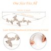 Yxiang 4 Pack Rhinestones Headbands Crystal Bridal Hairbands Thin Silver Metal Hair Band Fancy Metallic Butterfly Head Band Wedding Headpiece for Women Girls