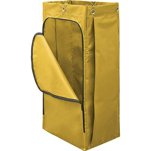 Rubbermaid Commercial Products Cleaning Cart Bag, 24-Gallon, Yellow, Collecting Refuse or Laundry Items, Janitorial and Housekeeping Carts, Zippered Front