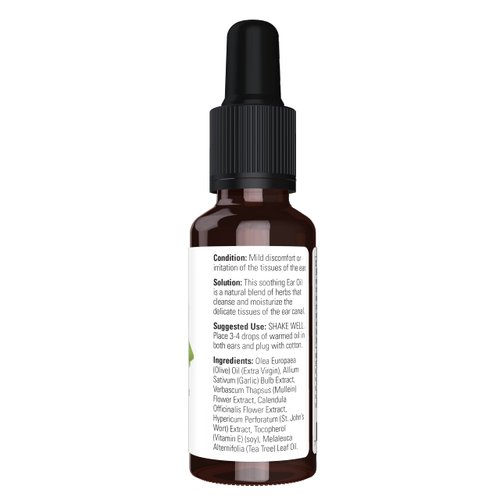 NOW Solutions, Ear Oil, Soothing Herbal Blend, Great on Mild Discomfort or Irritation, 1-Ounce