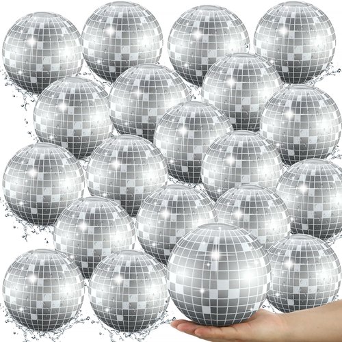 Chitidr 24 Pcs Inflatable Beach Ball Inflatable Disco Ball Disco Theme Party Decoration Summer Pool Toys Indoor Outdoor Beach Sports Theme Gift Decor