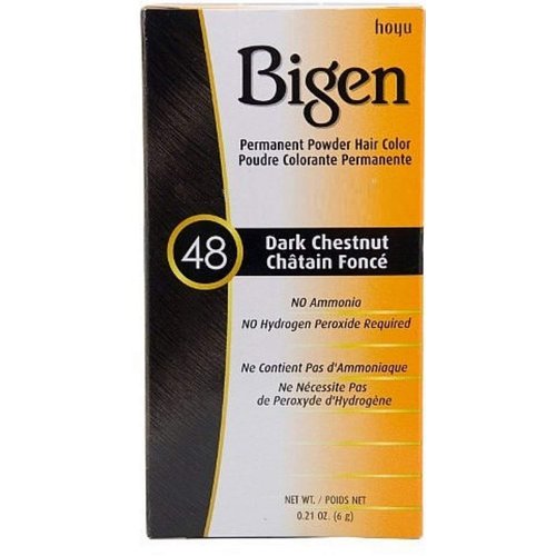 Bigen Permanent Powder Hair Color 48 Dark Chestnut 1 ea (Pack of 8)
