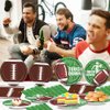 AURORAPARTY 122pcs Football Party Supplies Birthday Party Tableware Set Include Paper Plates Napkins Plastic Tablecloth Disposable Football Party Decorations for 30 Guests