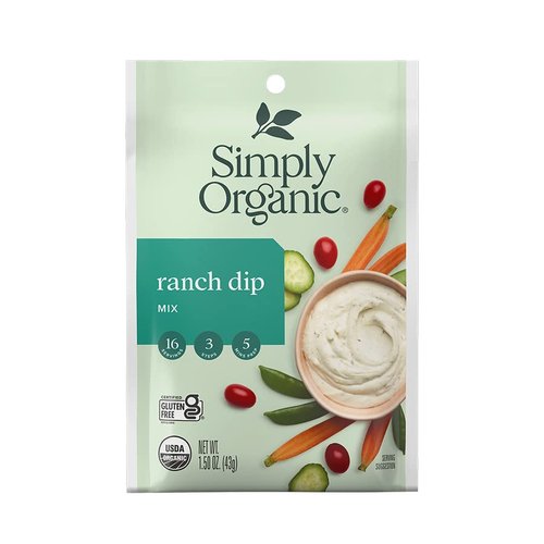 Simply Organic Ranch Dip, Certified Organic, Gluten-Free | 1.5 oz | Pack of 3