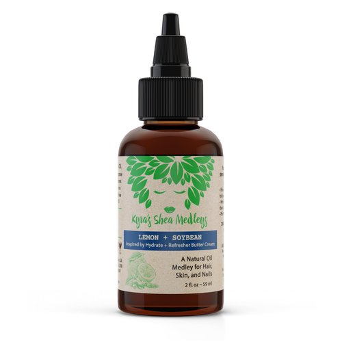 Multiuse Lemon + Soybean Oil Medley for Face, Body, and Hair - Natural Soya Bean Oil, Shea Nut Oil, Lemon Essential Oil, and Vitamin E - Seals in Moisture for Dry Skin, Scalp, & Nails - 2 oz